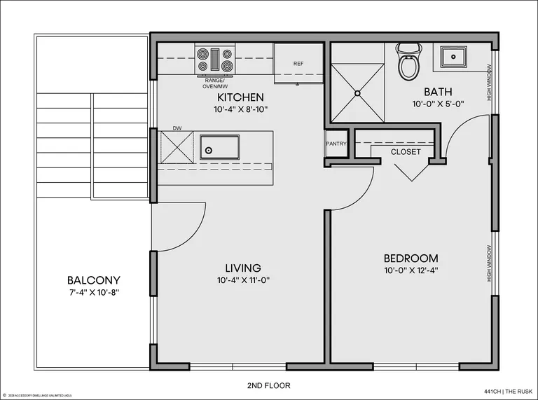 The Rusk floorplan, unit above